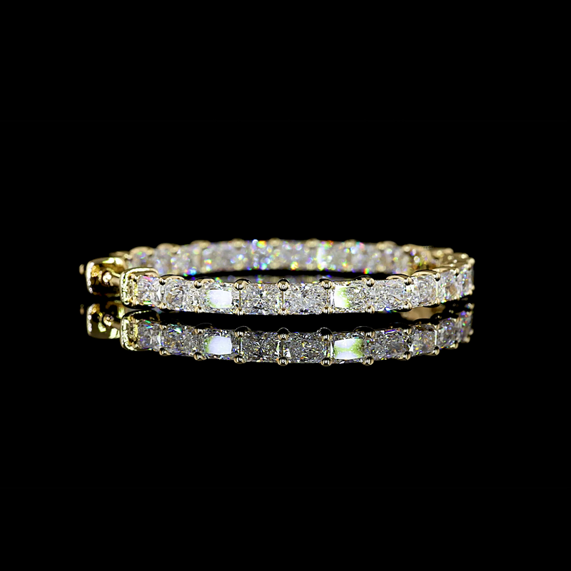 4-1/2ctw Prong Radiant Hoop Earrings