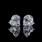1-1/2ctw Prong Heart Stud Earrings