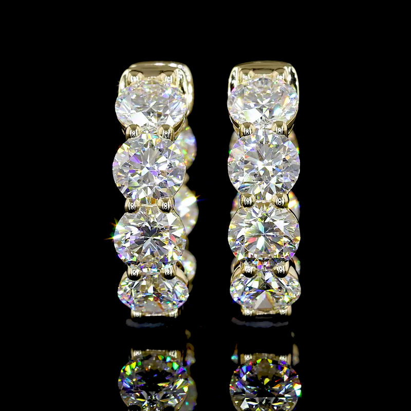 3-3/4ctw Prong Round Huggie Earrings