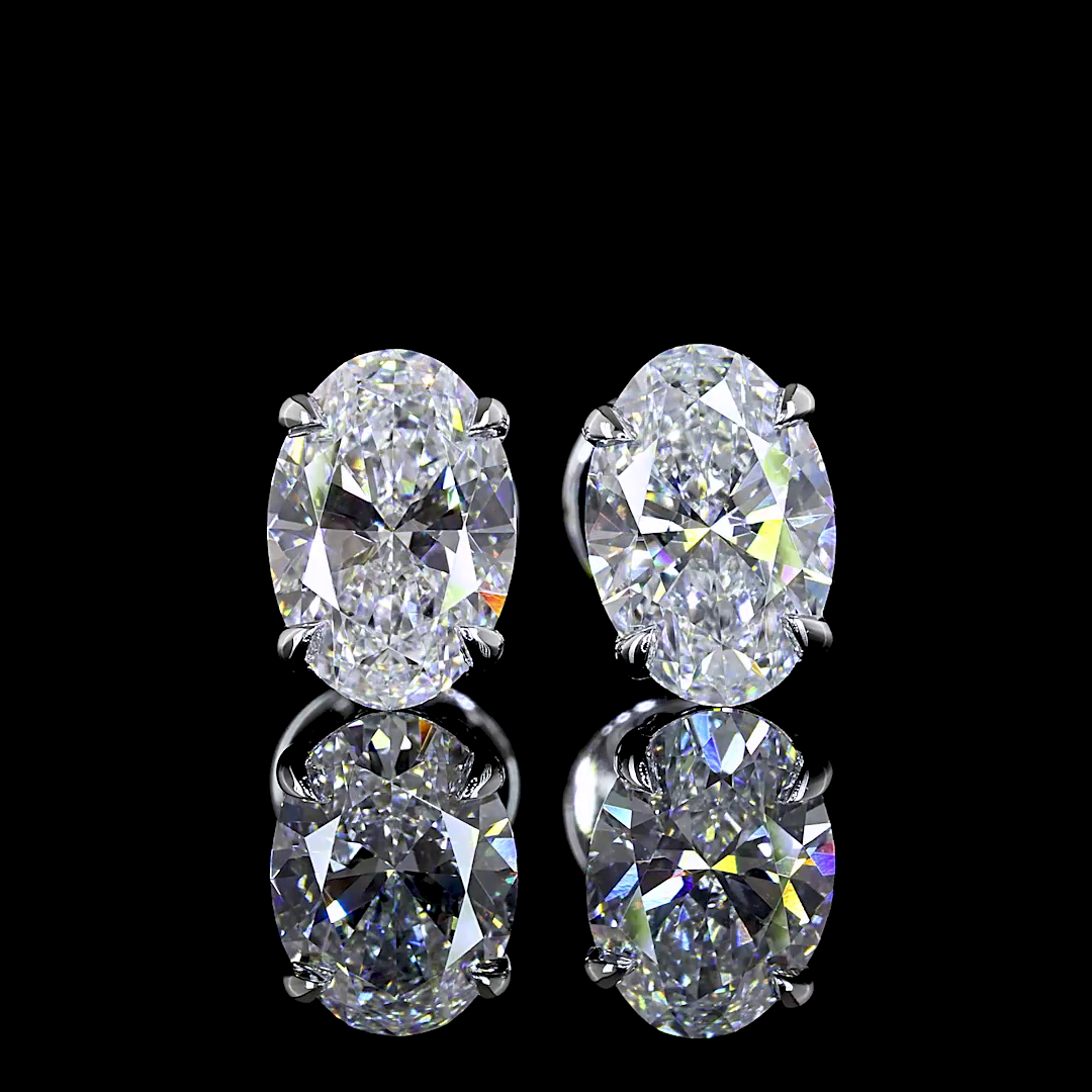 6ctw Prong Oval Stud Earrings