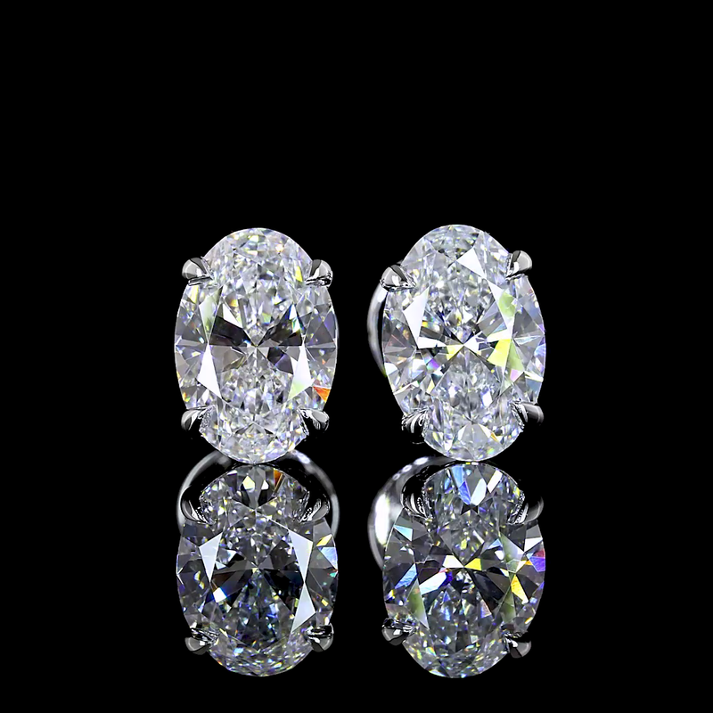 6ctw Prong Oval Stud Earrings
