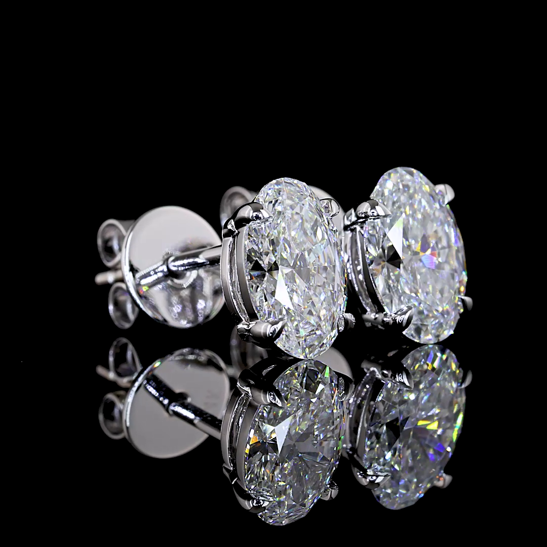 6ctw Prong Oval Stud Earrings