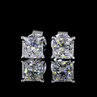 1-1/2ctw Prong Princess Stud Earrings