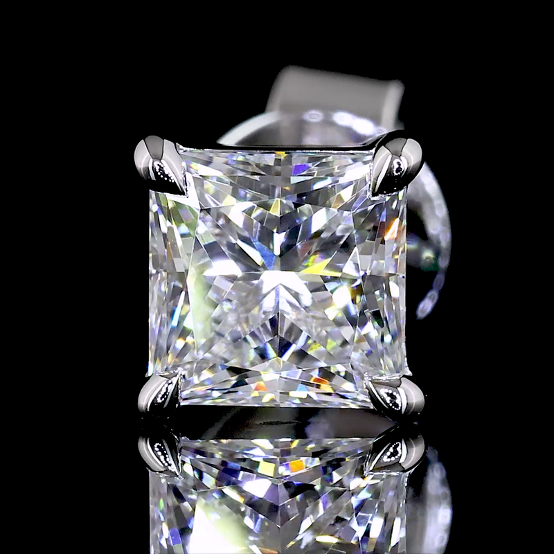 1-1/2ctw Prong Princess Stud Earrings