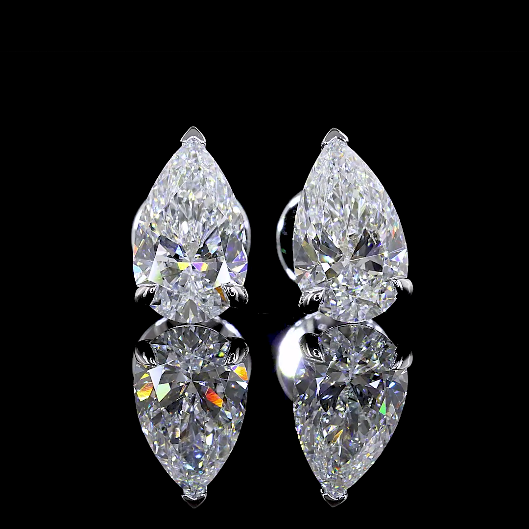 5ctw Prong Pear Stud Earrings
