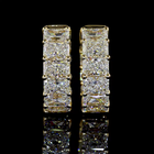 3ctw Prong East West Radiant Huggie Earrings