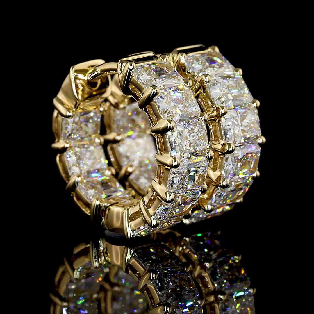 3ctw Prong East West Radiant Huggie Earrings