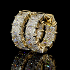 3ctw Prong East West Radiant Huggie Earrings