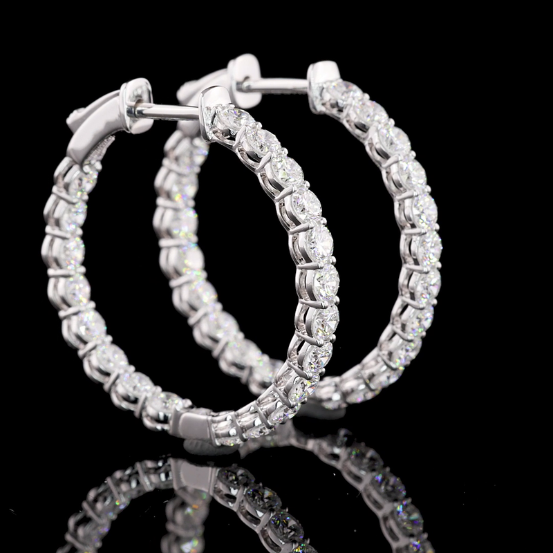 2ctw Prong Round Hoop Earrings