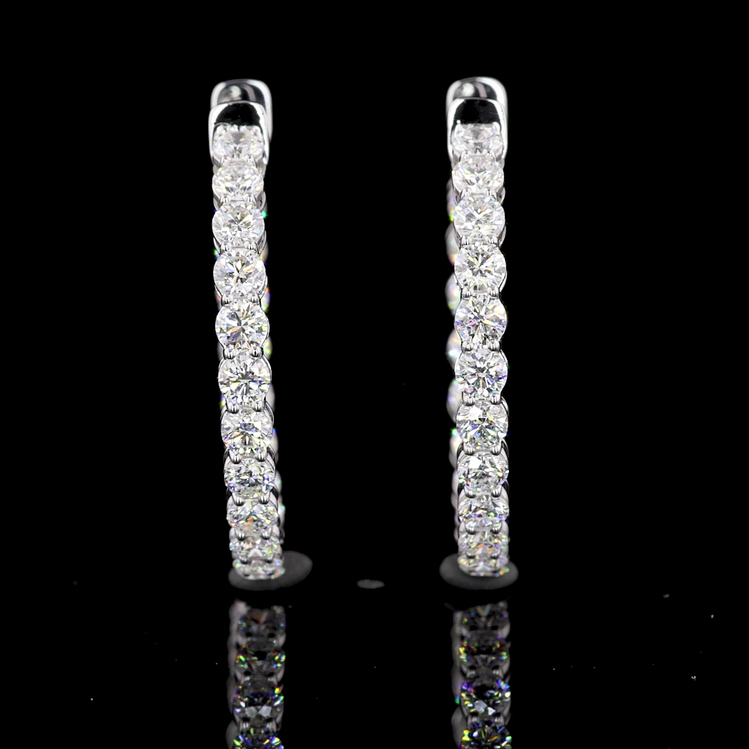 2ctw Prong Round Hoop Earrings