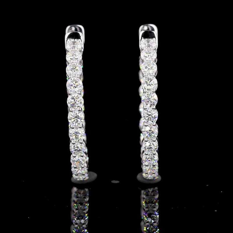 2ctw Prong Round Hoop Earrings