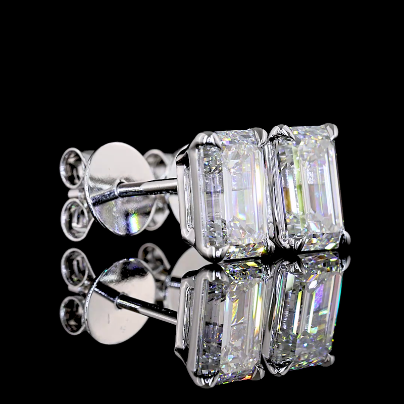 2ctw Prong Emerald Stud Earrings