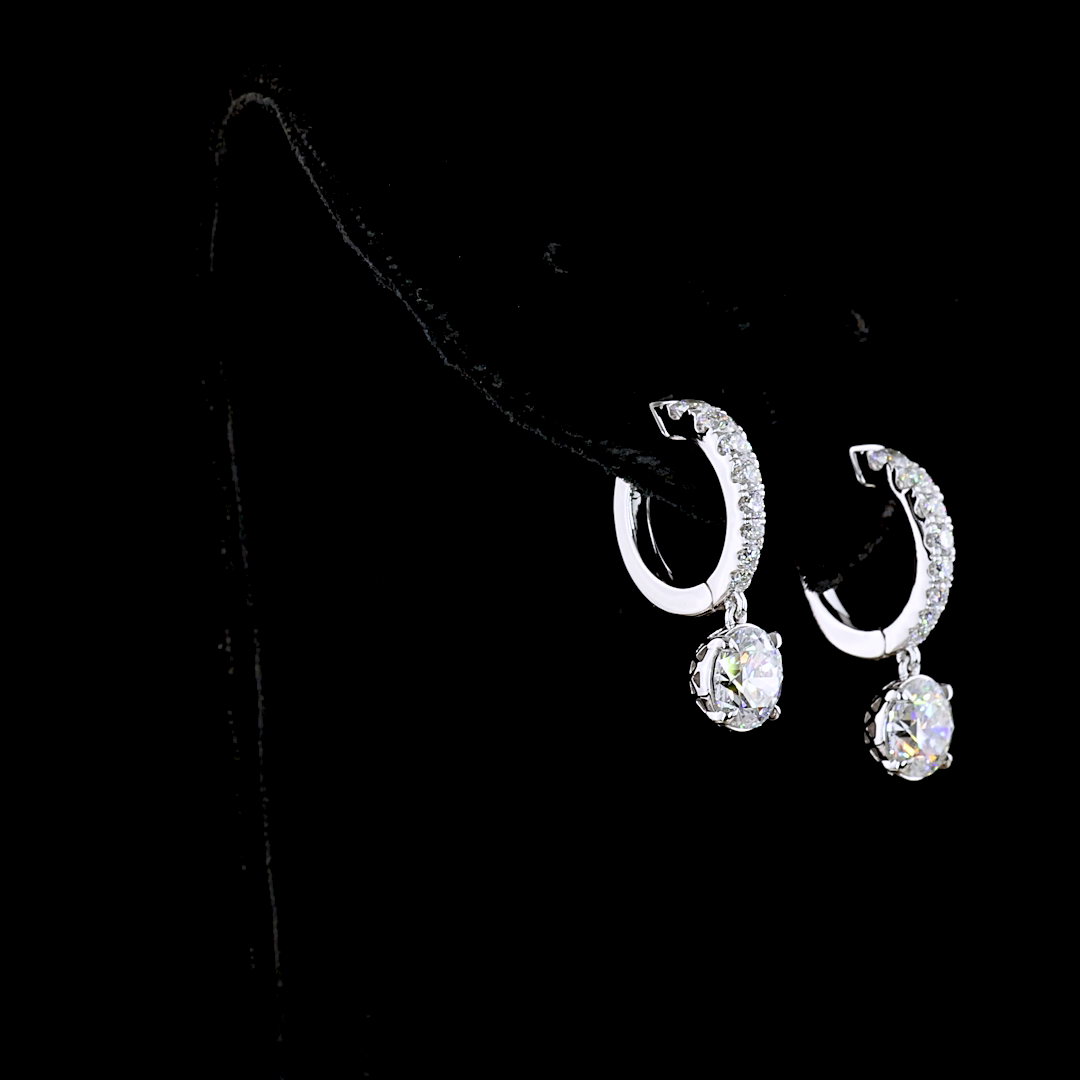 2-1/2ctw Prong Round Drop Earrings