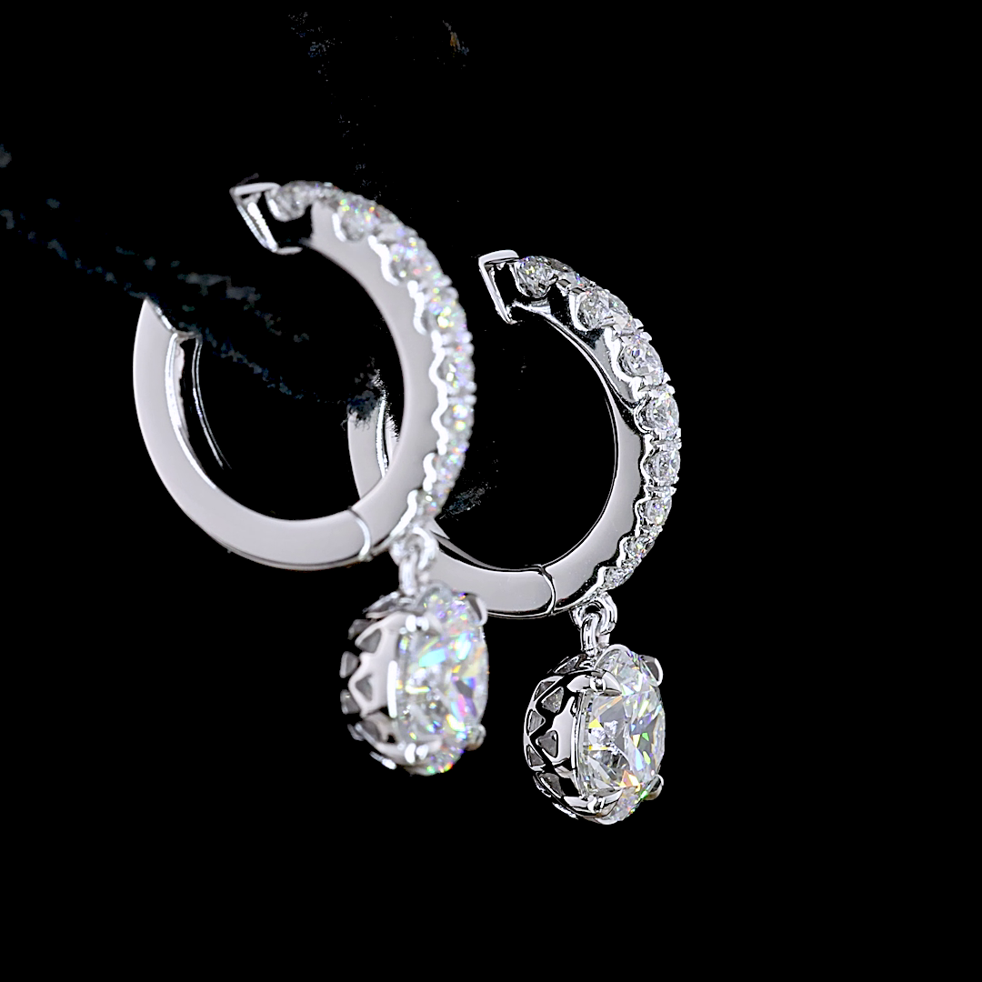 2-1/2ctw Prong Round Drop Earrings