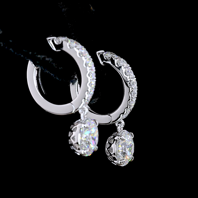 2-1/2ctw Prong Round Drop Earrings