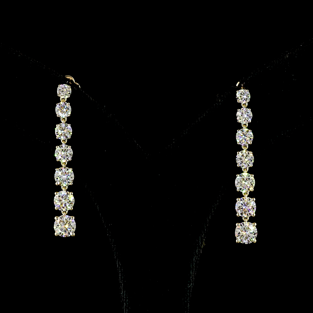 4ctw Prong Round Hanging Earrings
