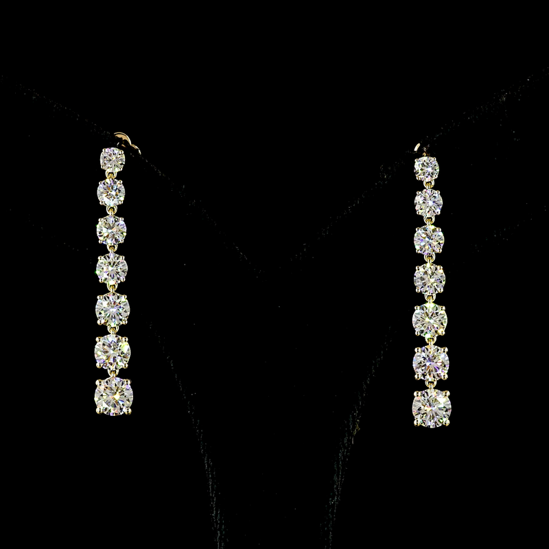 4ctw Prong Round Hanging Earrings