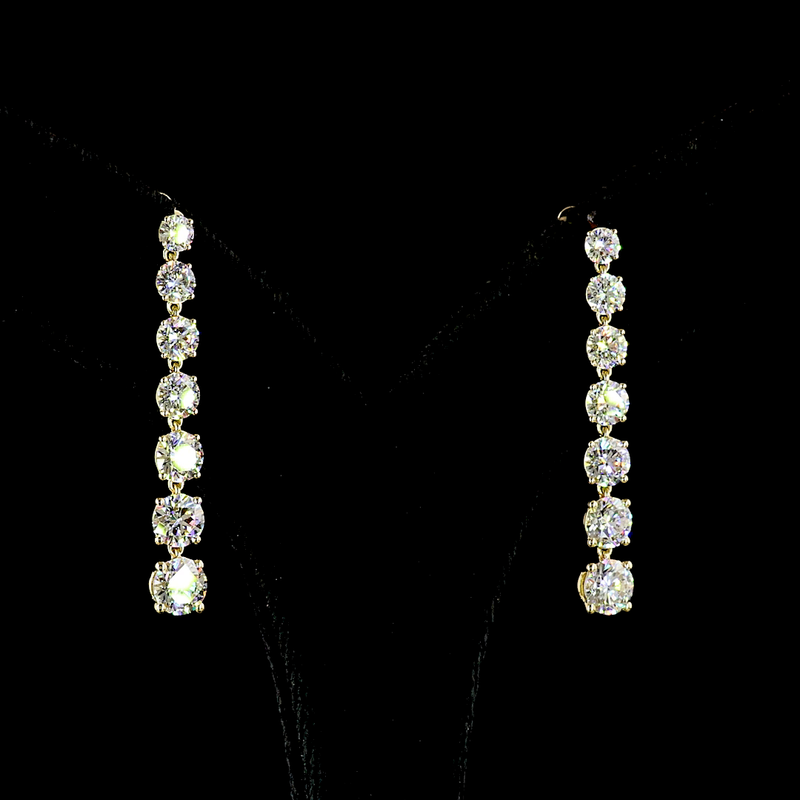 4ctw Prong Round Drop Earrings