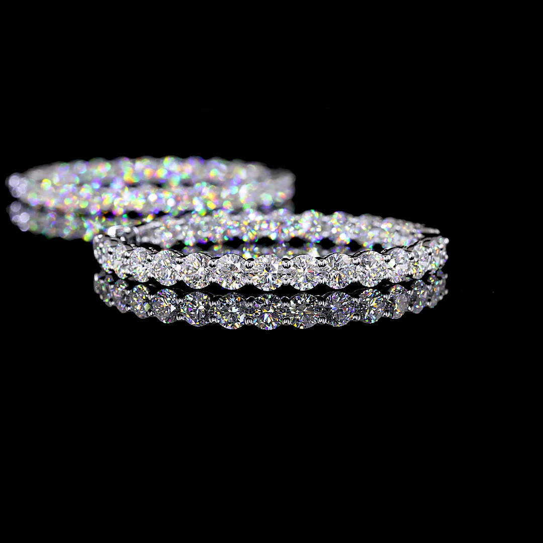 10ctw Prong Round Hoop Earrings