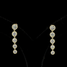 2-3/4ctw Bezel Round Drop Earrings
