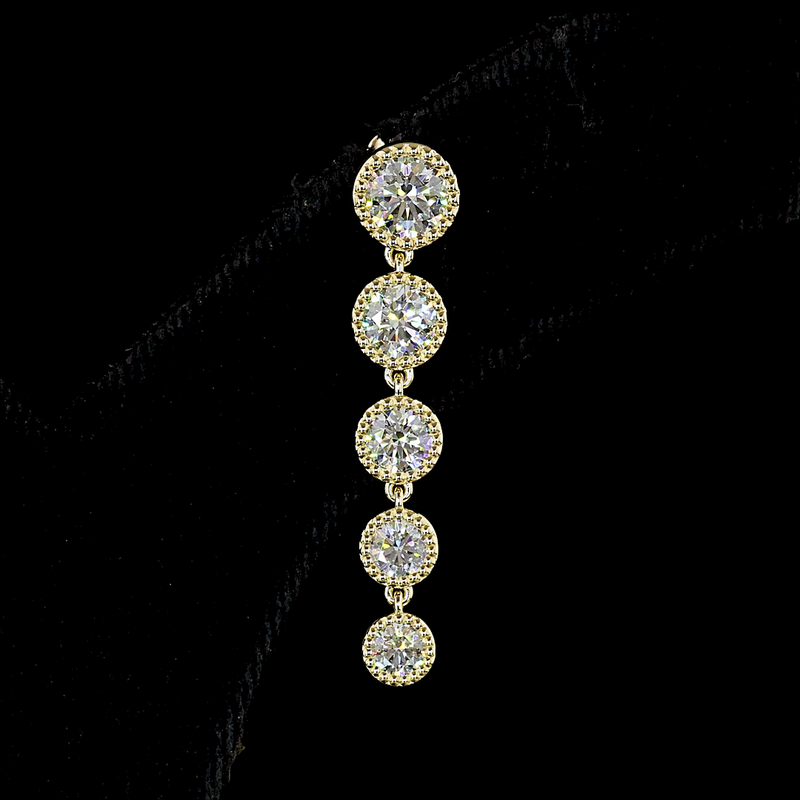 2-3/4ctw Bezel Round Hanging Earrings