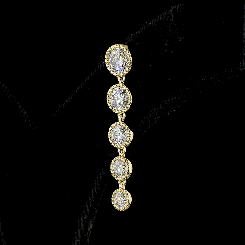 2-3/4ctw Bezel Round Hanging Earrings