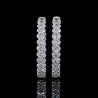 4-1/2ctw Prong East West Oval Hoop Earrings