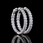 4-1/2ctw Prong East West Oval Hoop Earrings