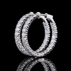 4-1/2ctw Prong East West Oval Hoop Earrings