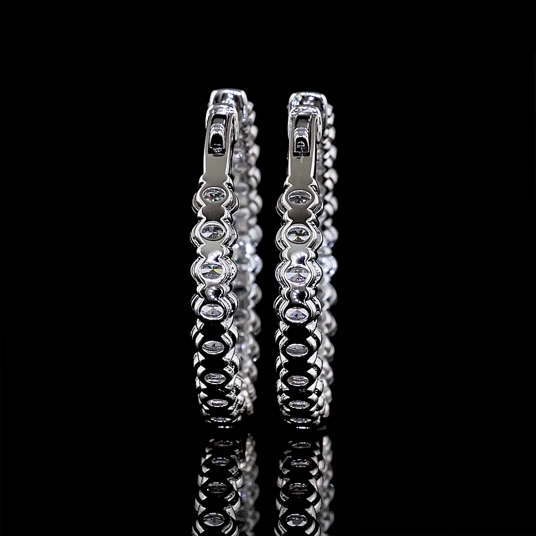 4-1/2ctw Prong East West Oval Hoop Earrings