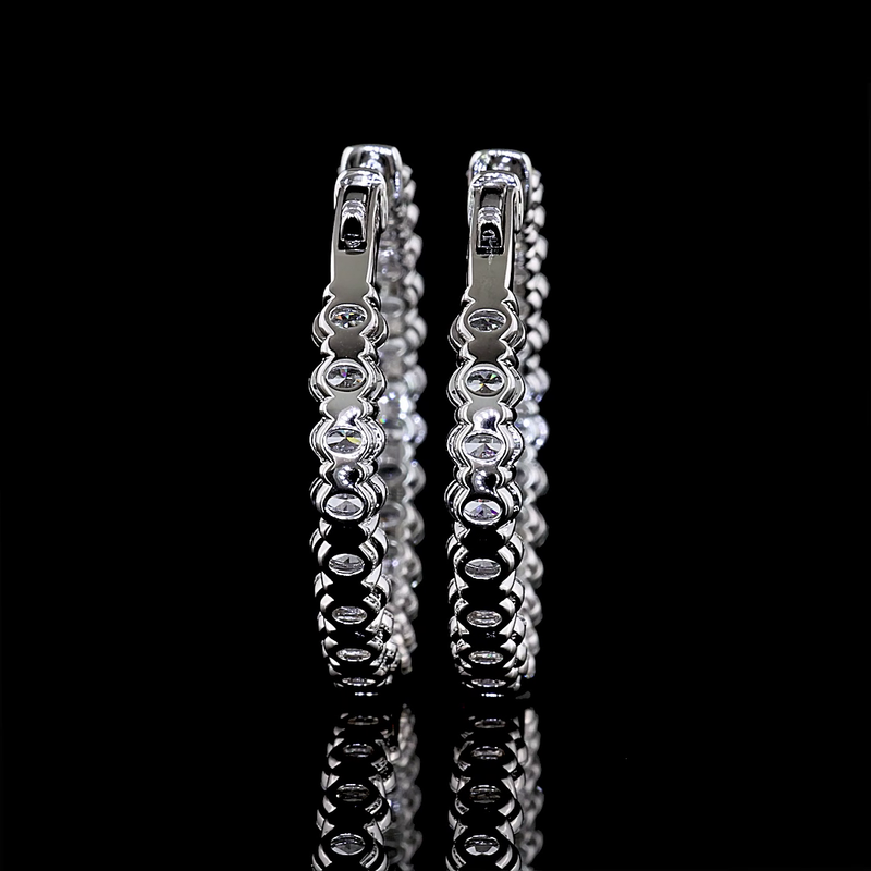 4-1/2ctw Prong East West Oval Hoop Earrings