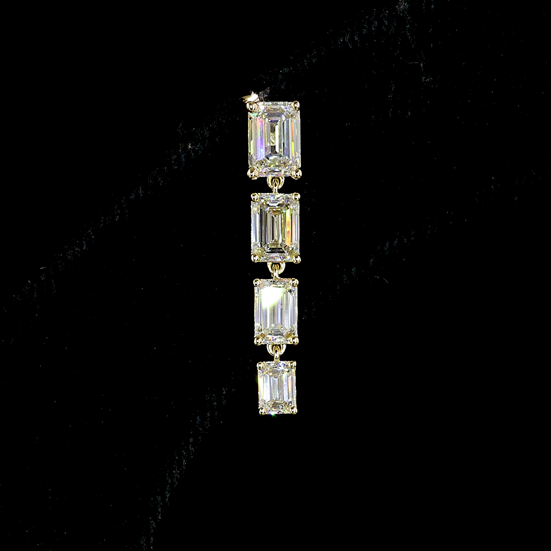 2-1/2ctw Prong Emerald Hanging Earrings
