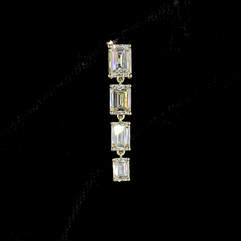 2-1/2ctw Prong Emerald Hanging Earrings
