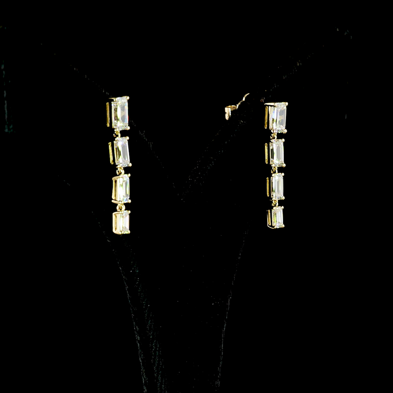 2-1/2ctw Prong Emerald Drop Earrings