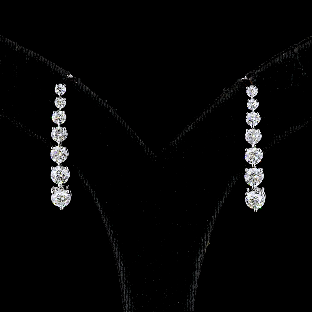 2-1/4ctw Prong Round Drop Earrings