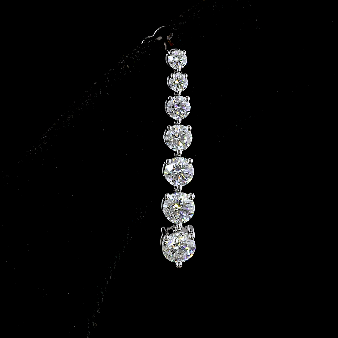 2-1/4ctw Prong Round Hanging Earrings
