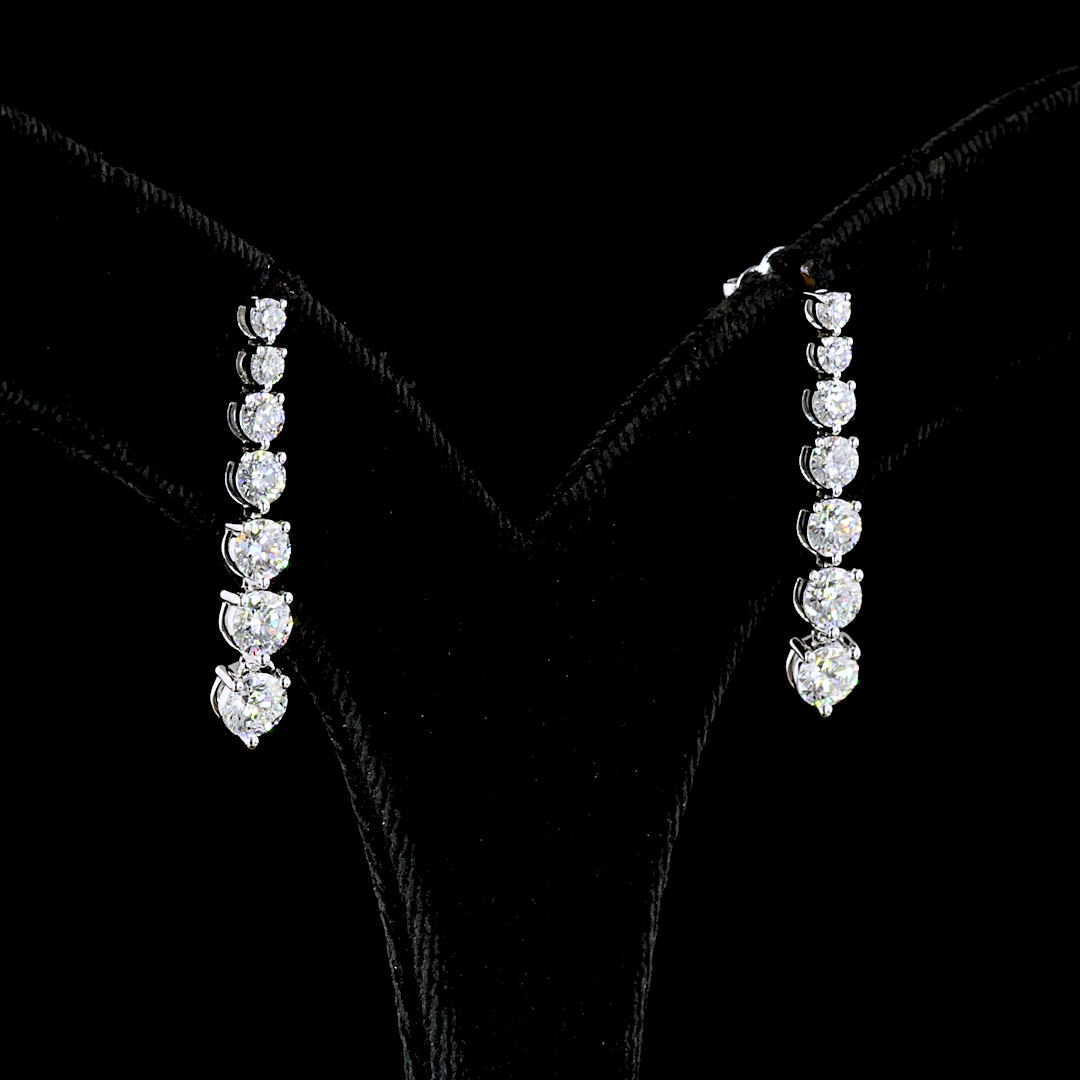 2-1/4ctw Prong Round Drop Earrings