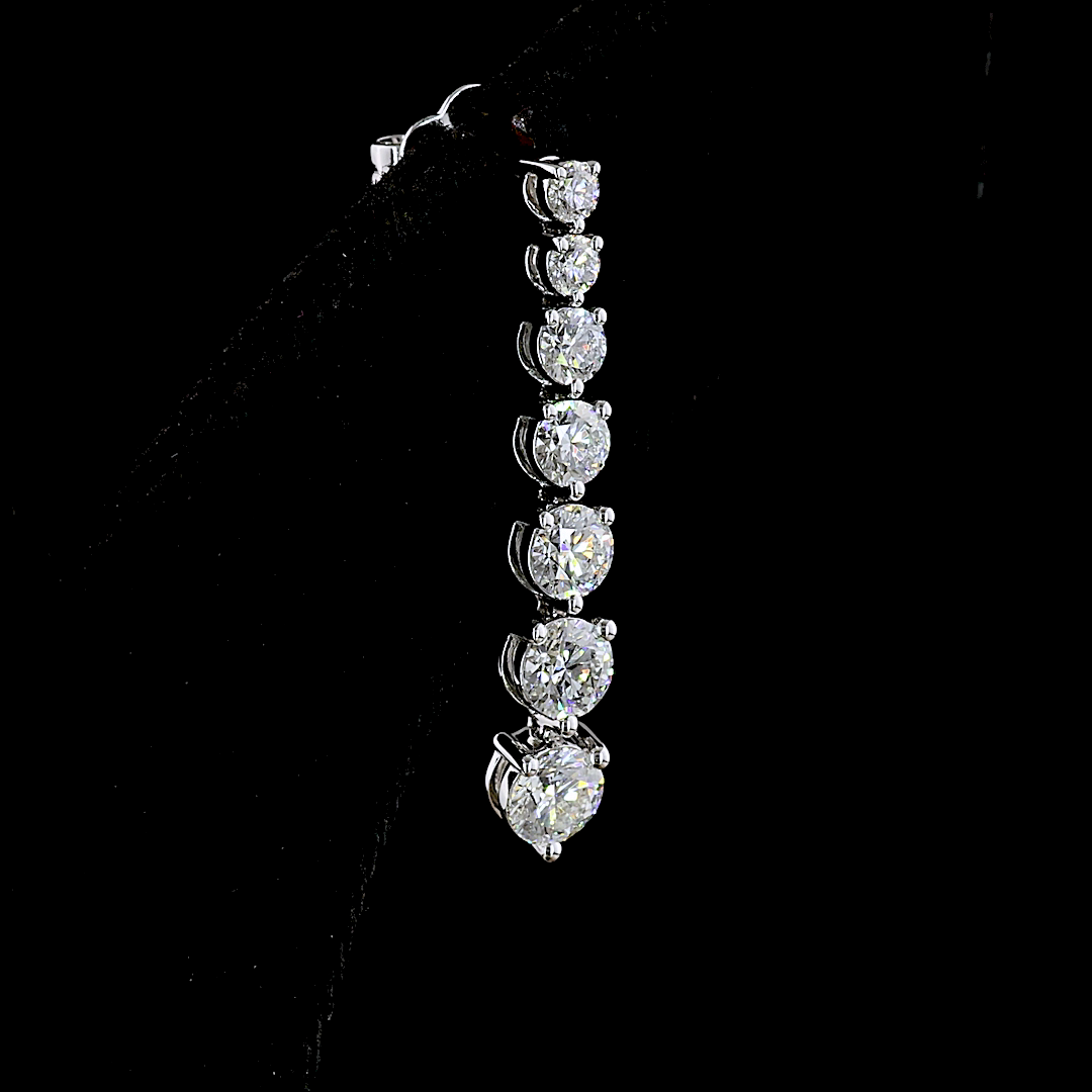 2-1/4ctw Prong Round Hanging Earrings