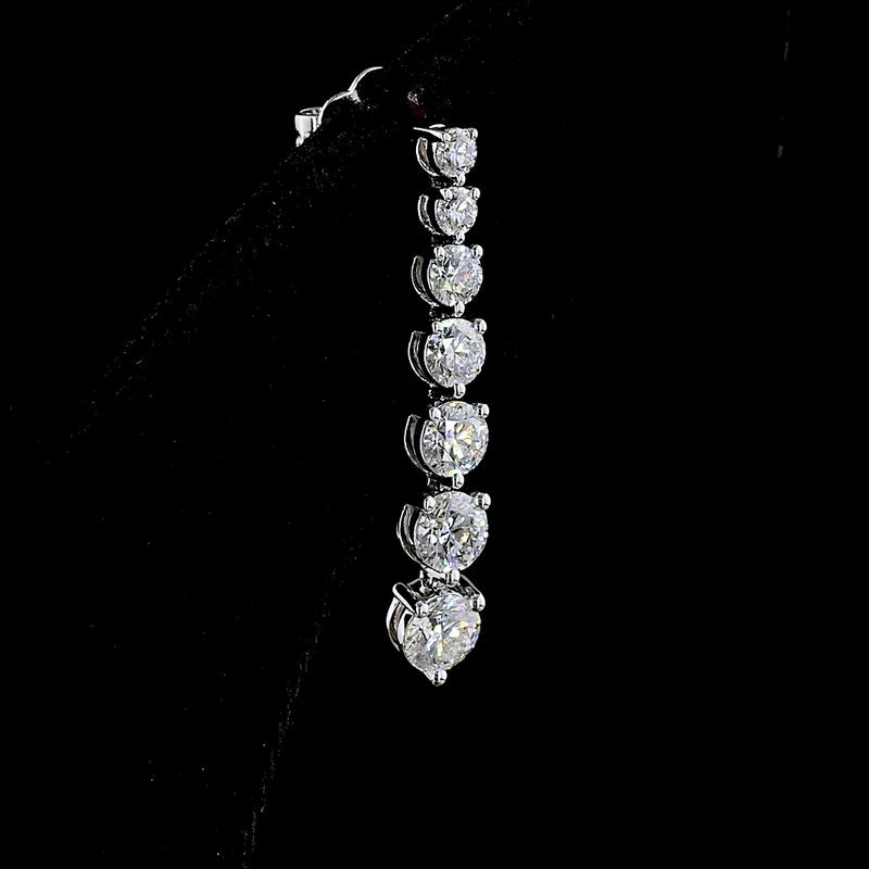 2-1/4ctw Prong Round Hanging Earrings
