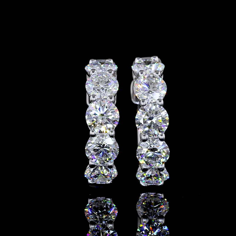 2ctw Prong Round Huggie Earrings
