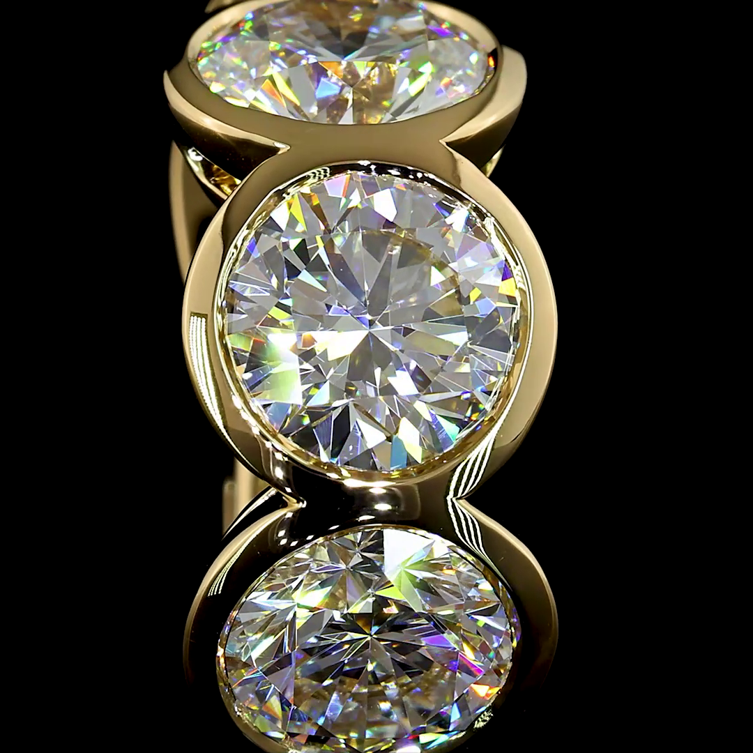 4-1/2ctw Bezel Round Huggie Earrings