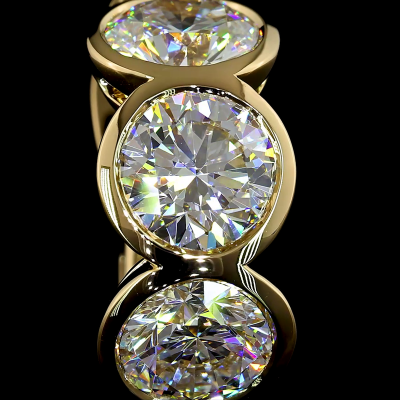 4-1/2ctw Bezel Round Huggie Earrings