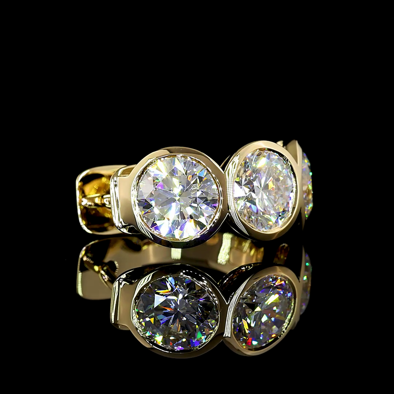 4-1/2ctw Bezel Round Huggie Earrings