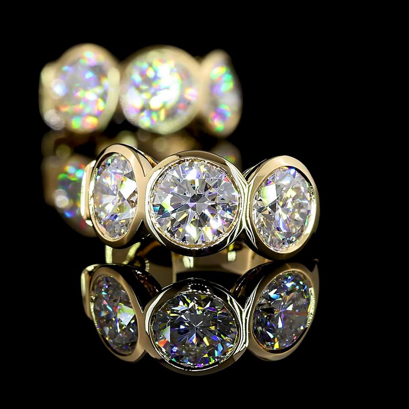 4-1/2ctw Bezel Round Huggie Earrings