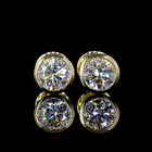 1ctw Bezel Round Stud Earrings