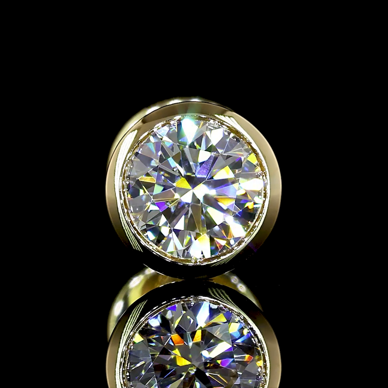 1ctw Bezel Round Stud Earrings