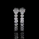 3-1/4ctw Bezel Round C Hoop Earrings