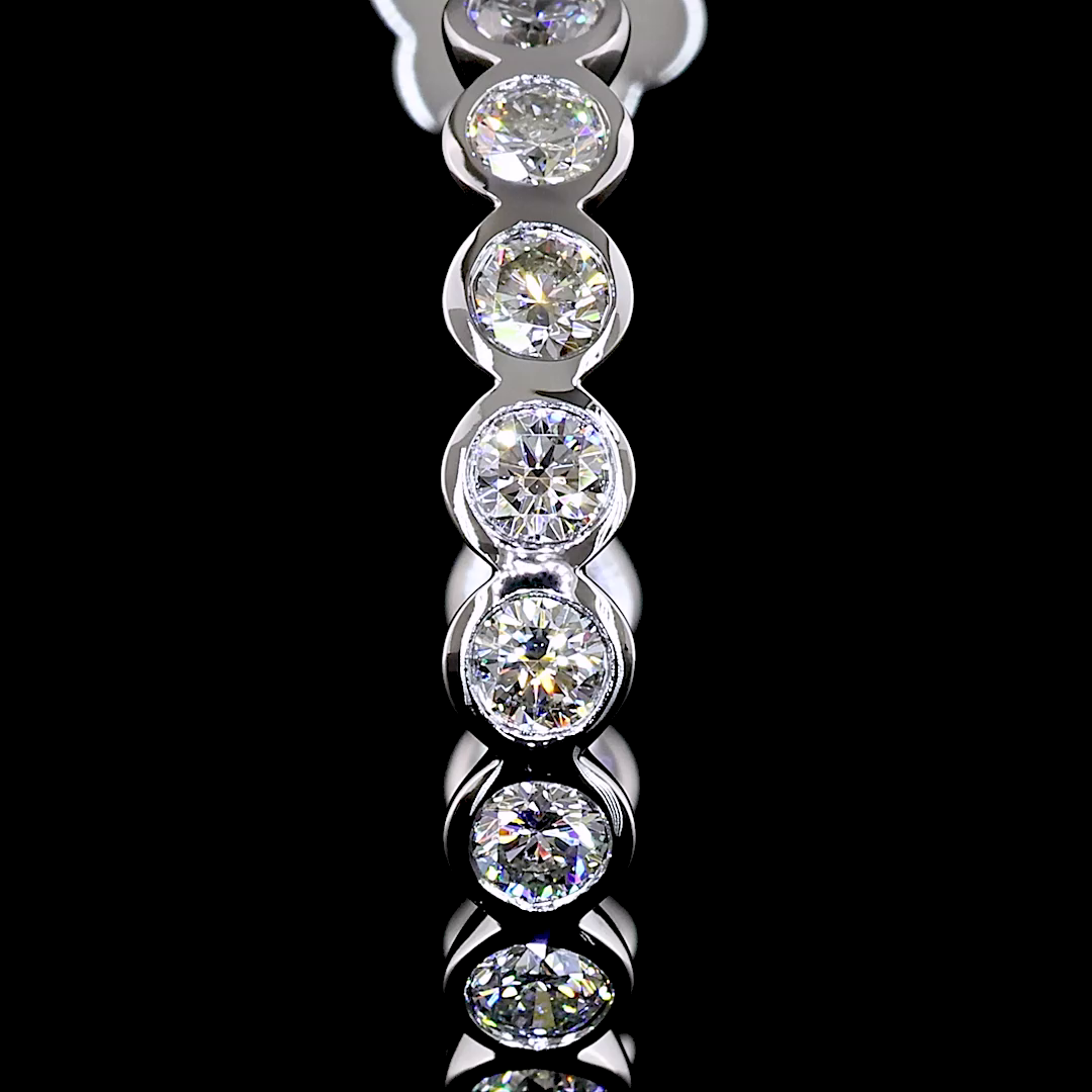 3-1/4ctw Bezel Round C Hoop Earrings
