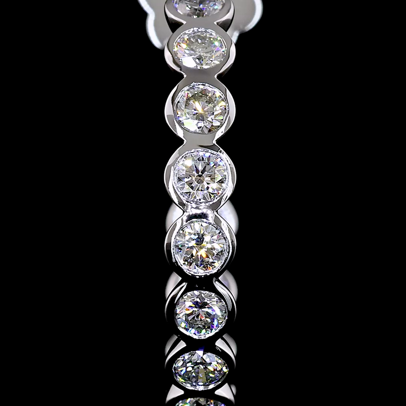 3-1/4ctw Bezel Round C Hoop Earrings