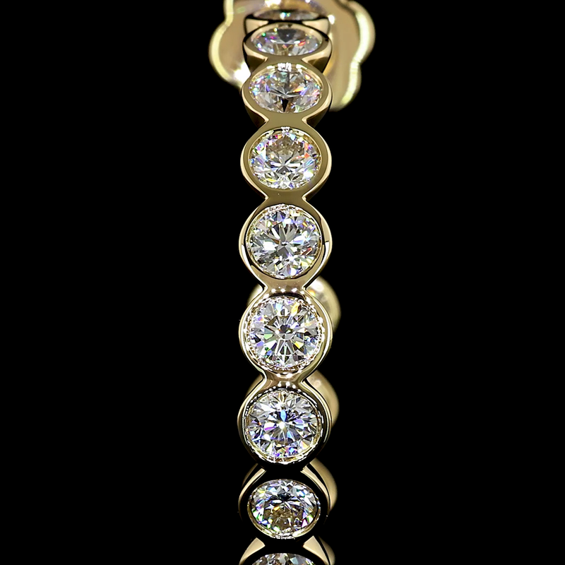 3-1/4ctw Bezel Round C Hoop Earrings